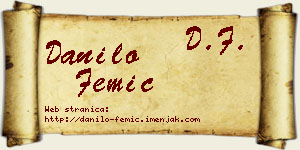 Danilo Femić vizit kartica